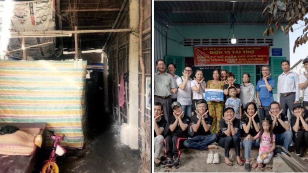 Mr. Ha Van Dung's family, born in 1976, belongs to poor households, has no cultivable land, their house was degraded, and could not afford to repair their house. Thanks, Donor - Hoa Sen Viet